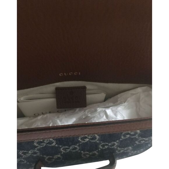 Gucci Horsebit 1955 Mini Shoulder Bag in Brown Canvas and Leather - Picture 7 of 12